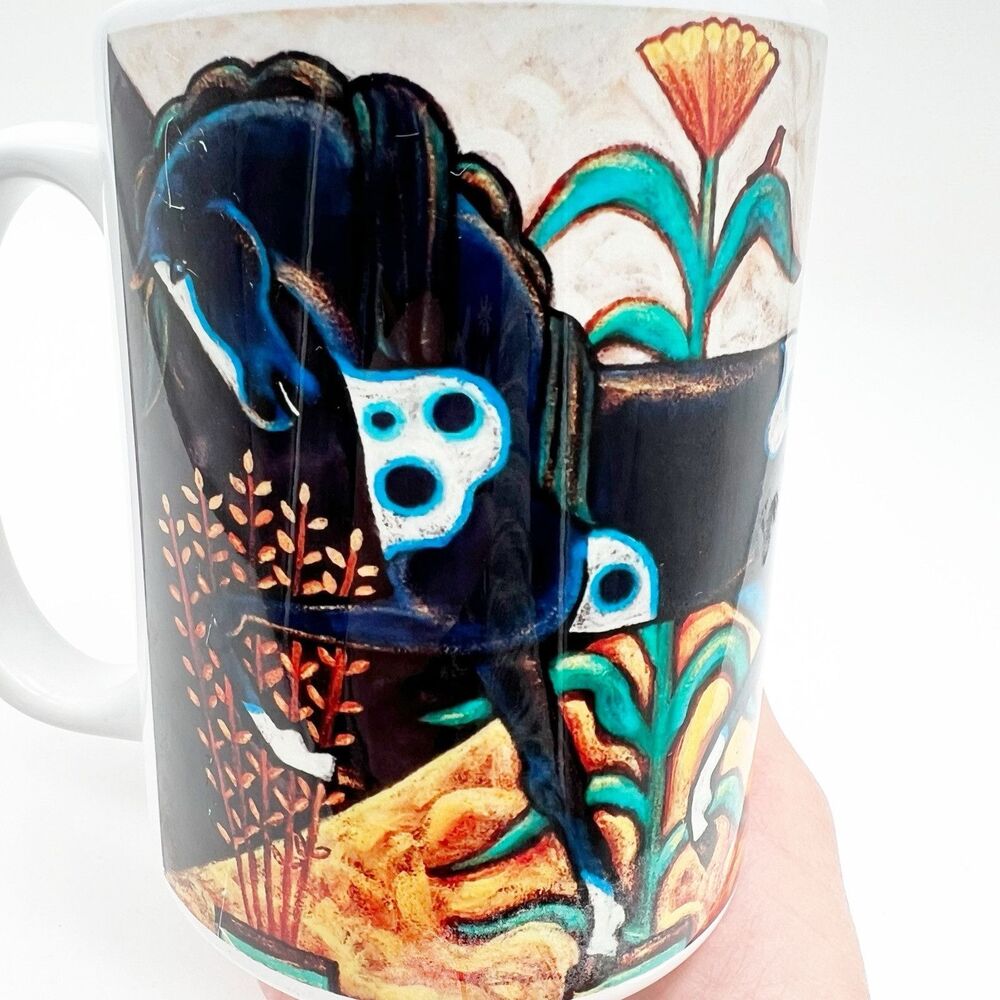Navajo Artist Beverly Blacksheep Originals Vibrant Horse Ceramic Mug 12 Oz NEW - Picture 3 of 8